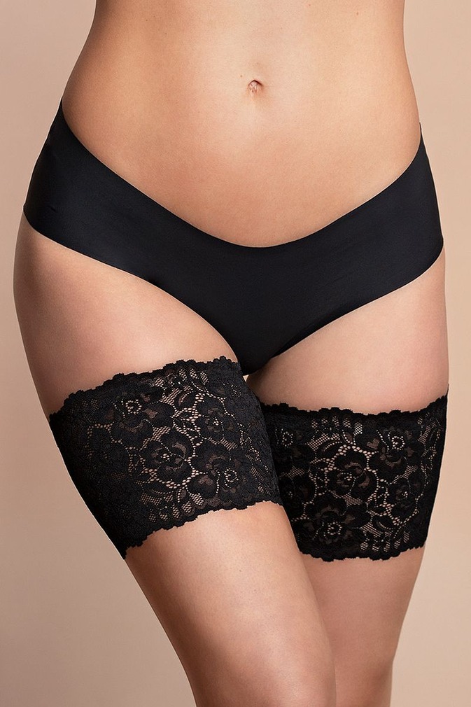 Fekete csipkés kidörzsölésgátló combszalag Thigh Band Lace