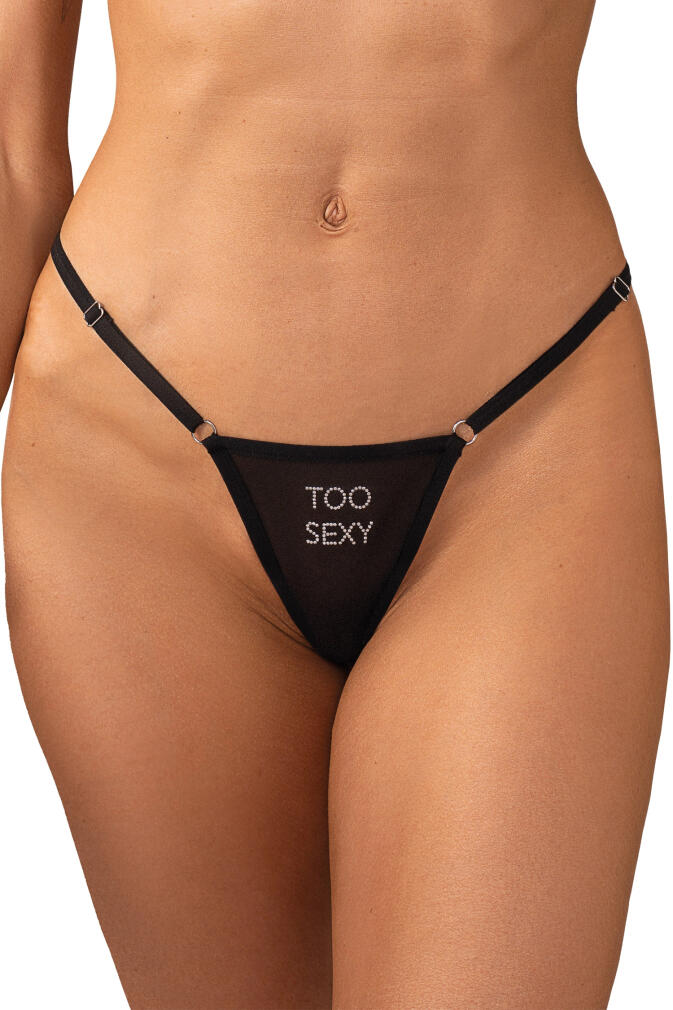 Obsessive szexi fekete tanga „Too Sexy” felirattal Violami