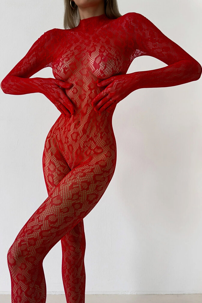 Piros bodystockings Libido
