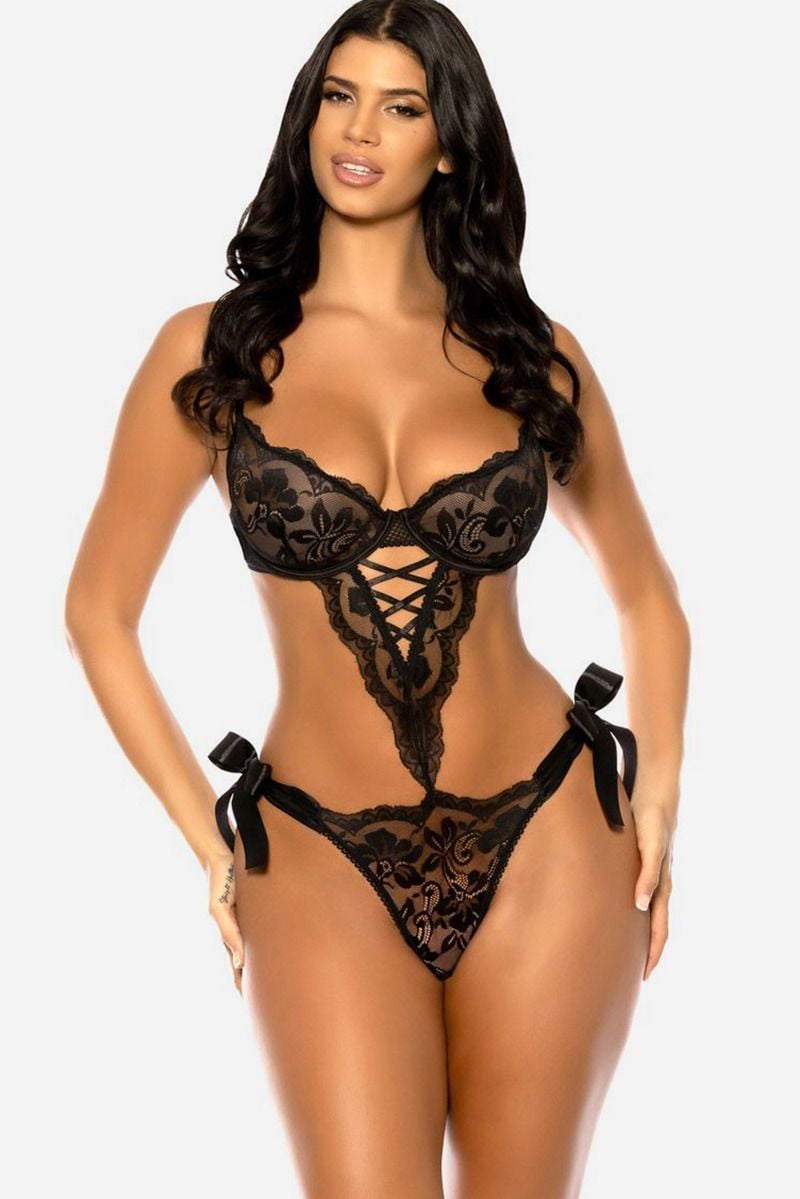 Fekete crotchless body Charlee