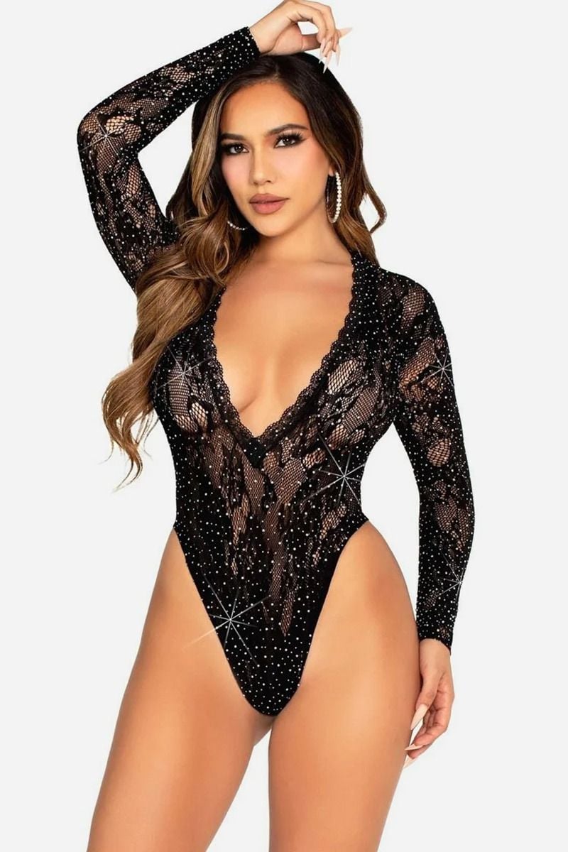 Fekete necc body kövekkel 89342