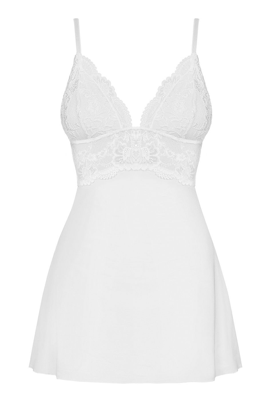 Fehér neglizsé Babydoll & thong 810