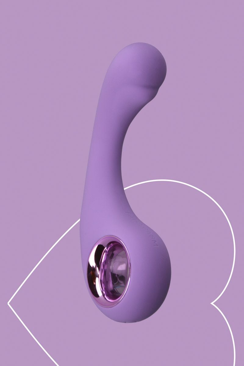 Lila rugalmas G-pont stimulátor vibrátor BraveryAward 12cm