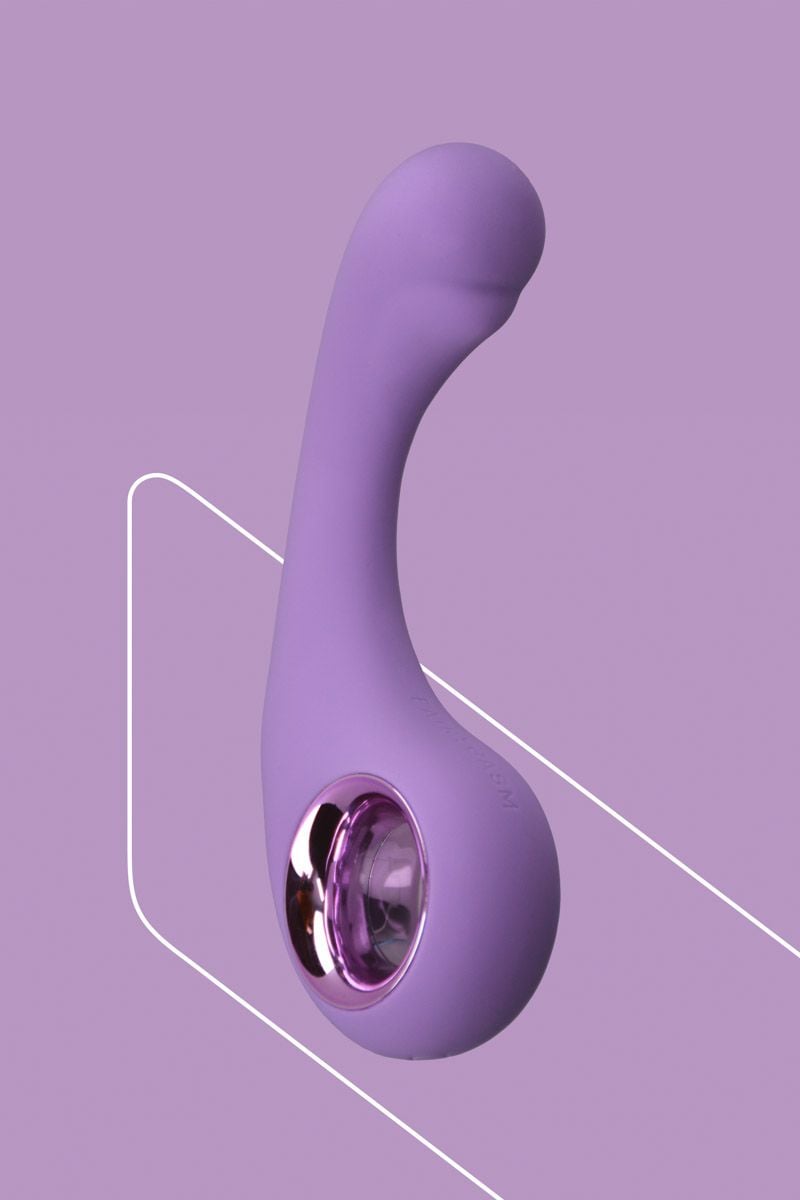 Lila rugalmas G-pont stimulátor vibrátor BraveryAward 12cm