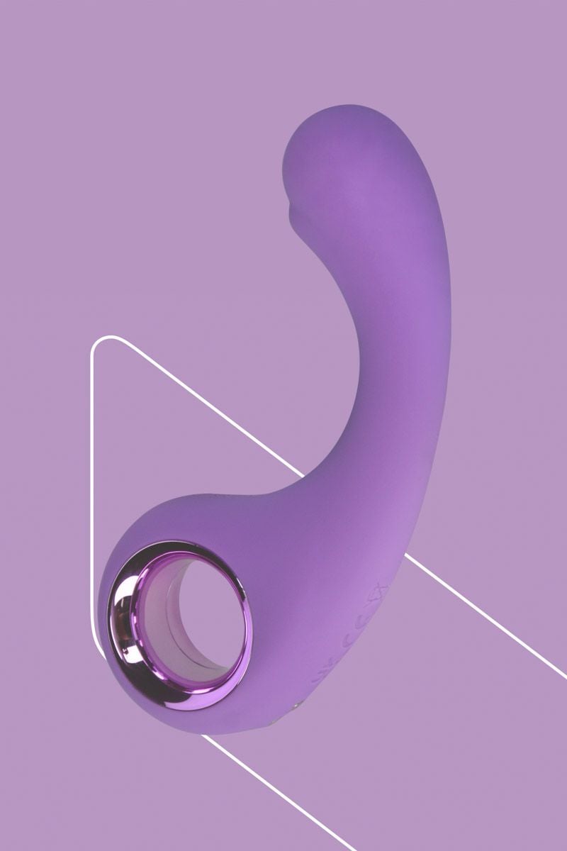 Lila rugalmas G-pont stimulátor vibrátor BraveryAward 12cm