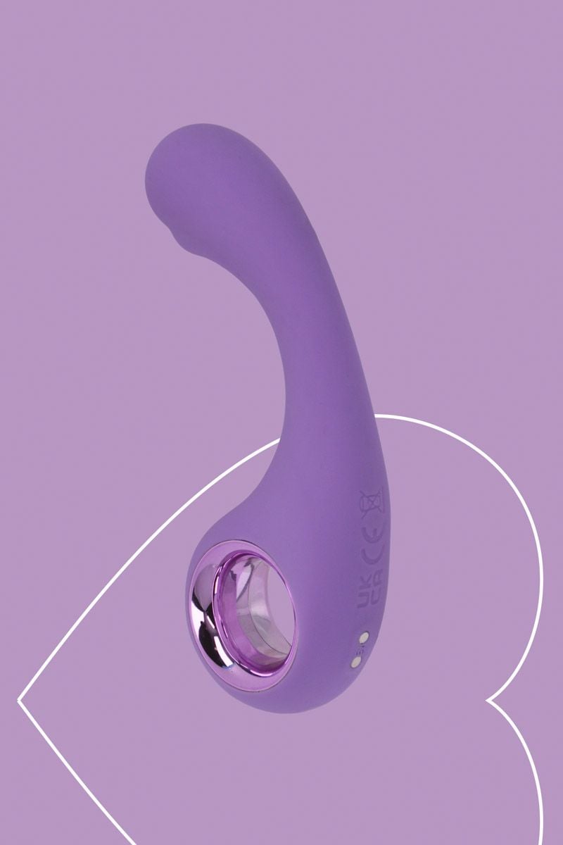 Lila rugalmas G-pont stimulátor vibrátor BraveryAward 12cm