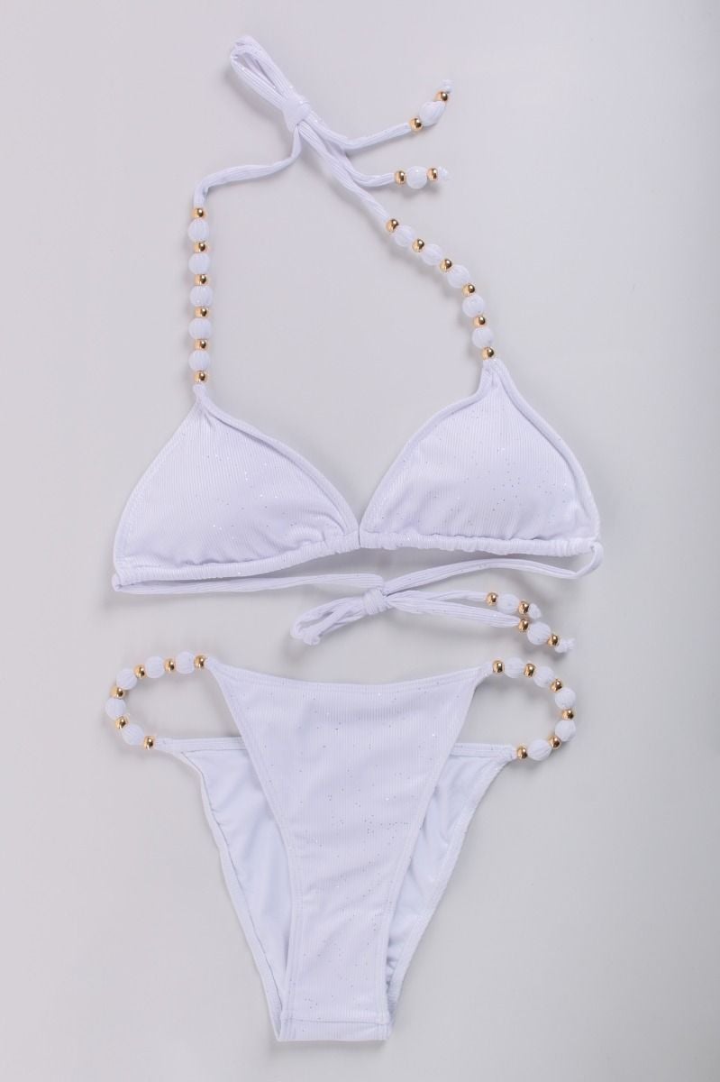 Fehér háromszög fazonú párnázatlan bikini Melinda