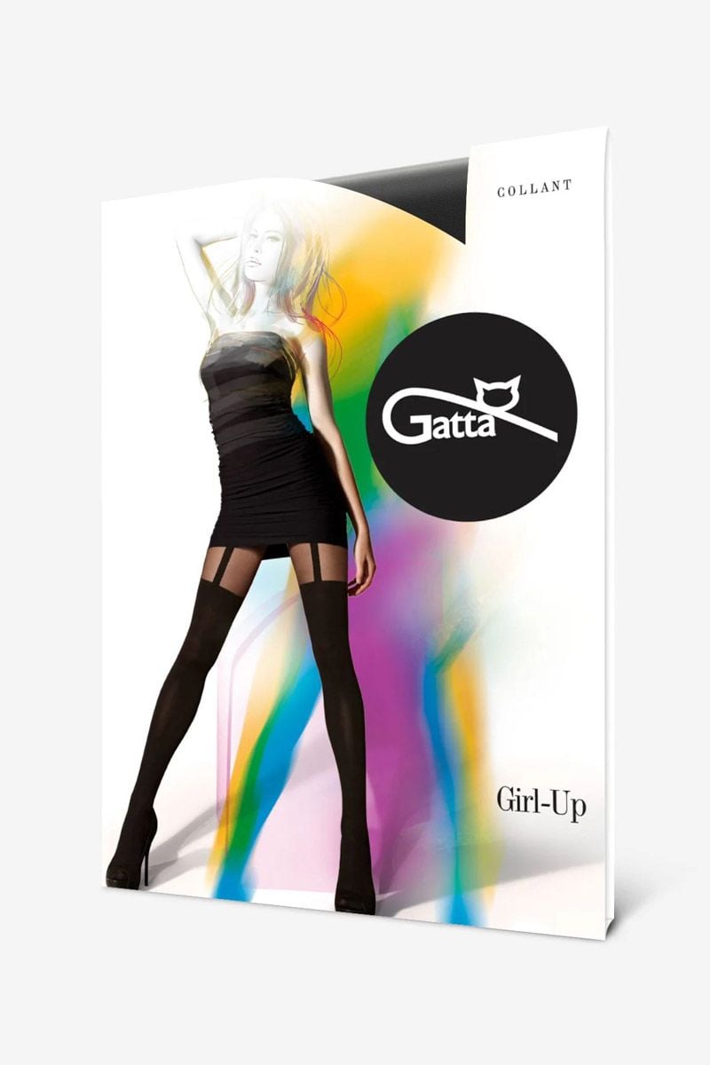 Fekete mintás harisnya Girl Up 01 20/40DEN
