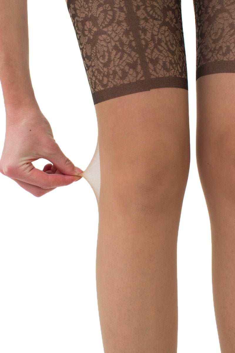 Bézs mintás crotchless harisnya Intimo Noir 20DEN