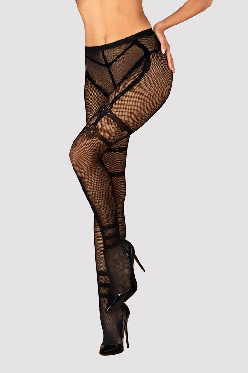 Fekete necc crotchless harisnya S123
