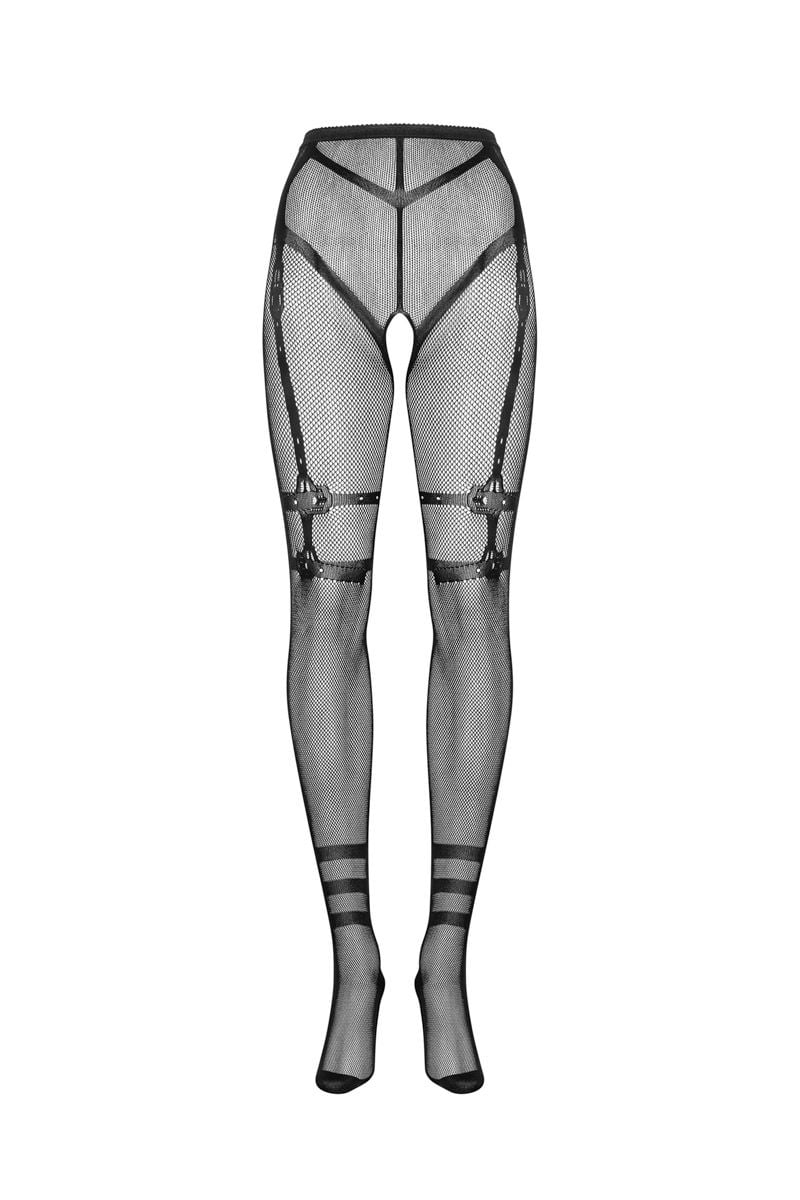Fekete necc crotchless harisnya S123