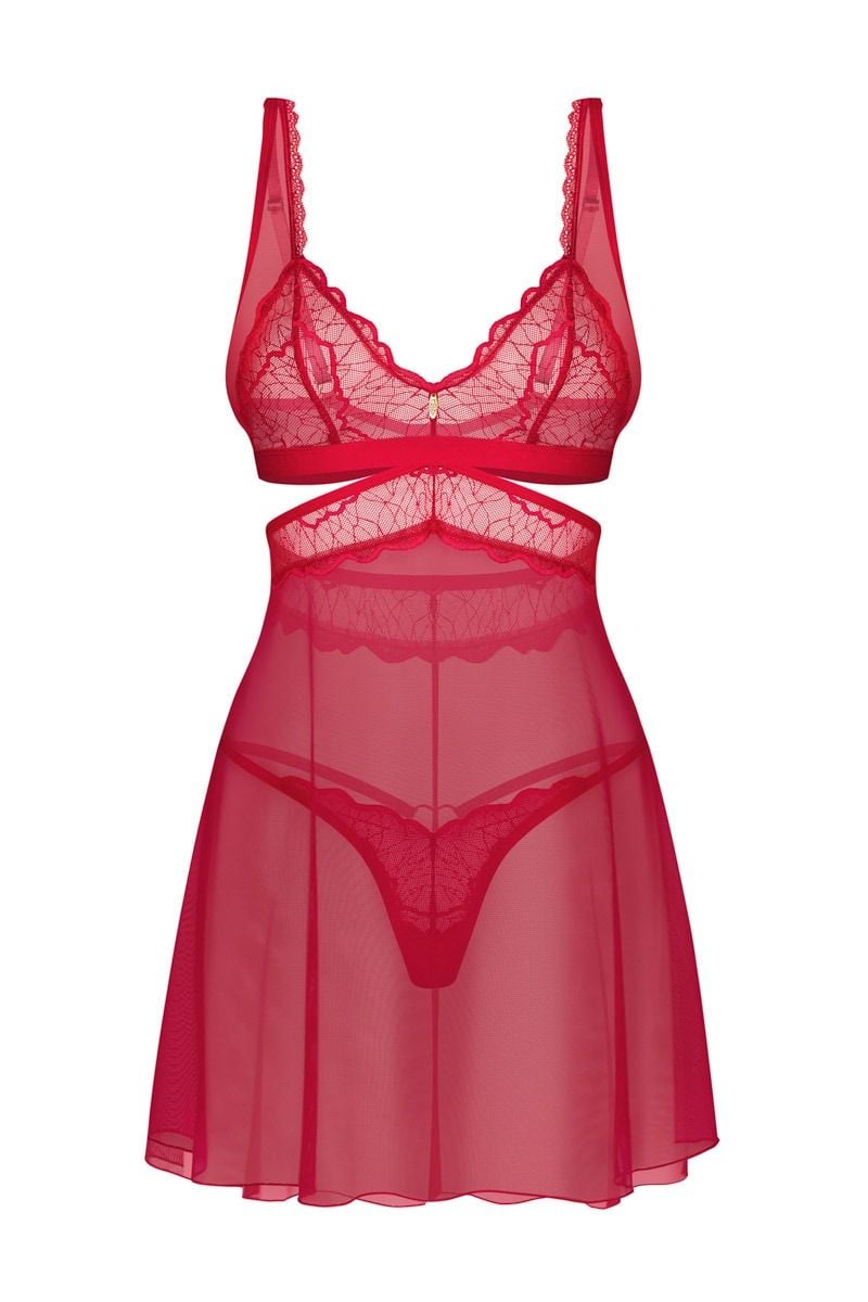 Piros babydoll neglizsé Cupide Desir